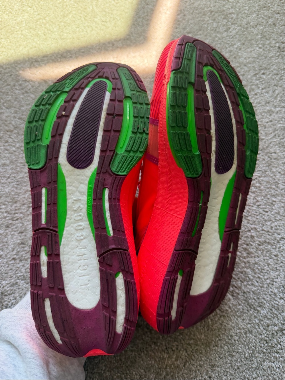 Adidas by Stella McCartney Neon Pink and Purple Lace-Up Trainers - Picture 5 of 7